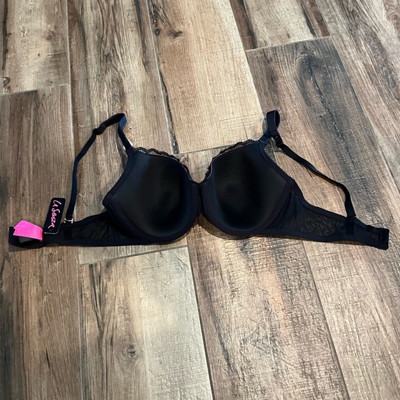 La SENZA Full Coverage Black and Pink Lace Bra - Picture 3 of 9